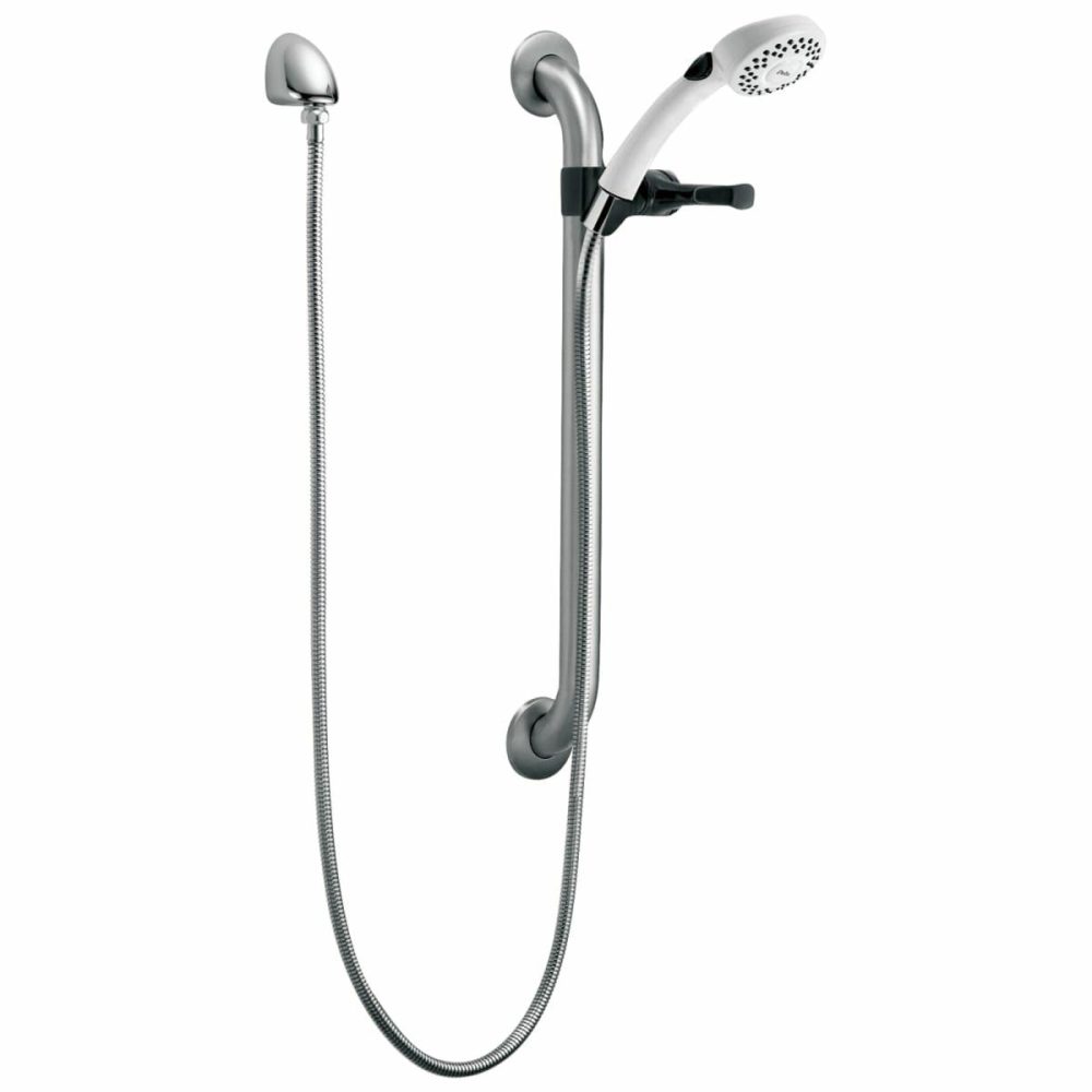 Hand Showers | 2.5 GPM Single Function Hand Shower with Grab Bar, Hose, and Wall Supply – Limited Lifetime Warranty Hand Showers Hand Showers