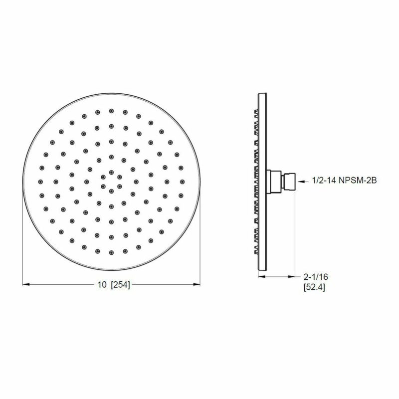 Hand Showers | Modern Shower 1.75 GPM Single Function Rain Shower Head Hand Showers Hand Showers