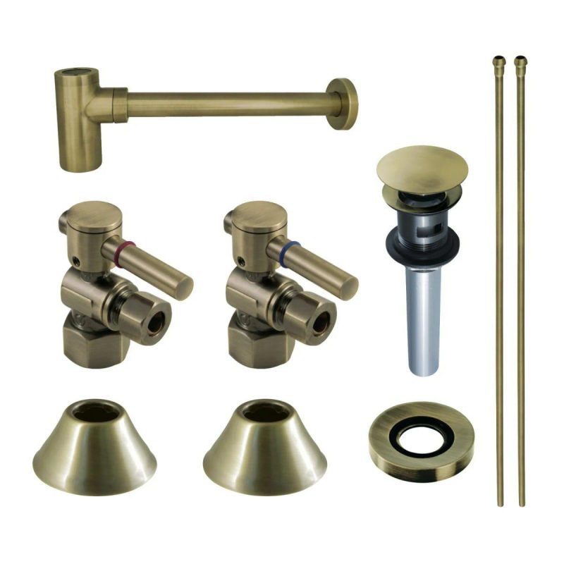 Shower Arms | Sink Accessories and Parts Modern Plumbing Sink Trim Kit with Bottle Trap and Overflow Drain Shower Accessories Ntique Brass/Brushed Brass/Brushed Nickel/Matte Black/Oil Rubbed Bronze/Polished Brass/Polished Chrome/Polished Nicke