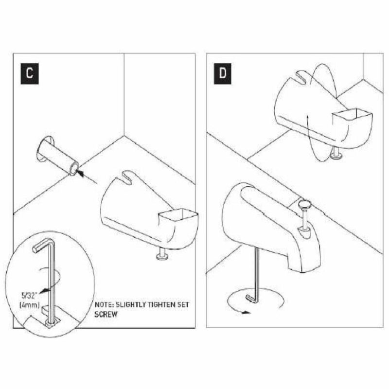 Shower Arms | Wall Mounted Tub Spout with Integrated Diverter for Slip Fit Installation Shower Accessories Atte Blac