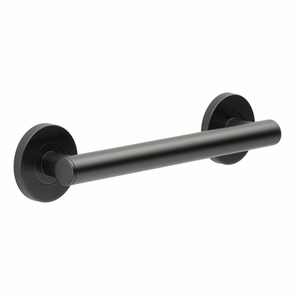 Shower Grab Bars | 12″ Round Grab Bar Shower Accessories Rilliance Black Onyx/Brilliance Polished Nickel/Chrome/Luxe Gold/Luxe Nickel/Luxe Steel/Matte Black/Polished Gol