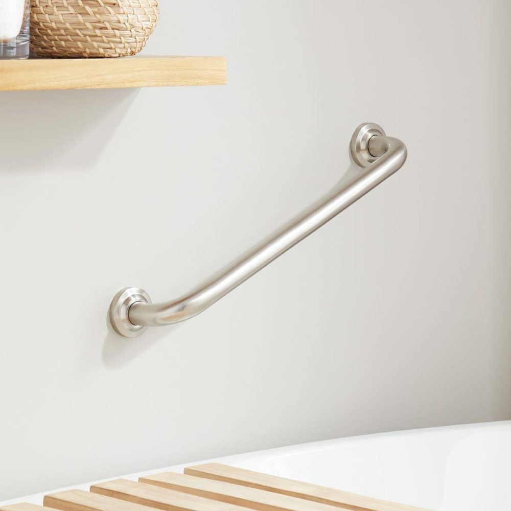 Shower Grab Bars | Lenoir 18″ Straight Grab Bar Shower Accessories Rushed Nickel/Chrome/Oil Rubbed Bronze/Polished Bras