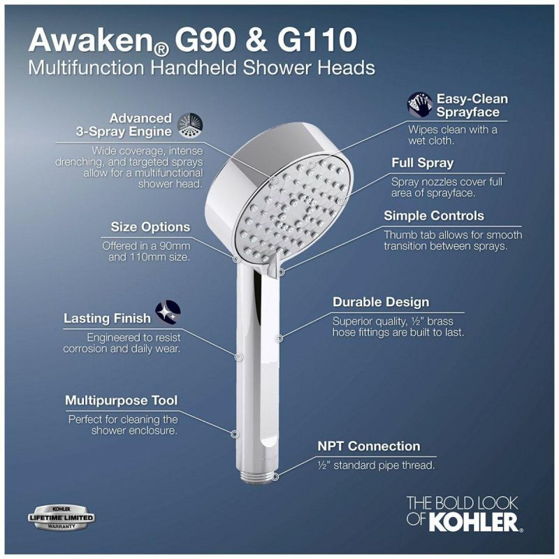 Shower Heads | 1.75 GPM Multi Function Hand Shower with MasterClean Sprayface Shower Accessories Olished Chrom