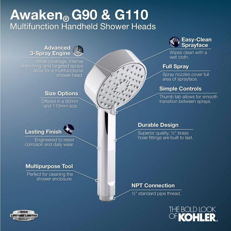 Shower Heads | 1.75 GPM Multi Function Hand Shower with MasterClean Sprayface Shower Accessories Olished Chrom