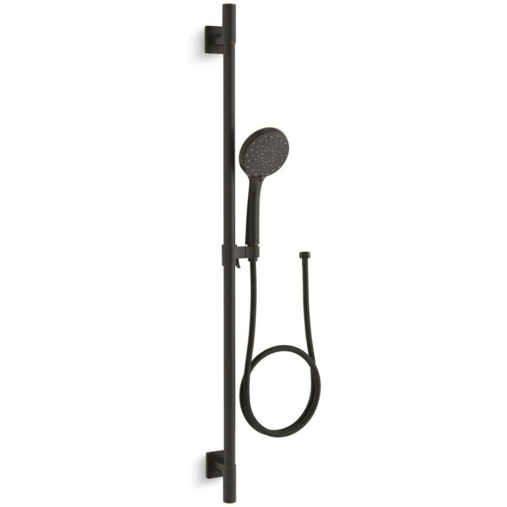 Shower Heads | 2.5 GPM Multi Function Hand Shower Package with MasterClean Sprayface – Includes Slide Bar, Hose, and Wall Supply Shower Accessories Atte Black/Polished Chrome/Vibrant Brushed Moderne Brass/Vibrant Brushed Nickel/Vibrant Polished Nicke