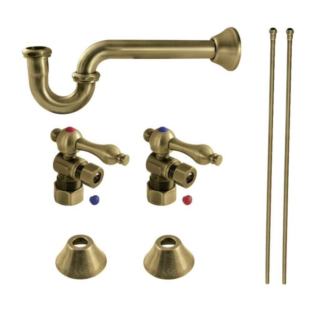 Trim Kits | 7 Piece Sink Trim Kit with P-Trap Shower Accessories Ntique Brass/Brushed Brass/Polished Nicke