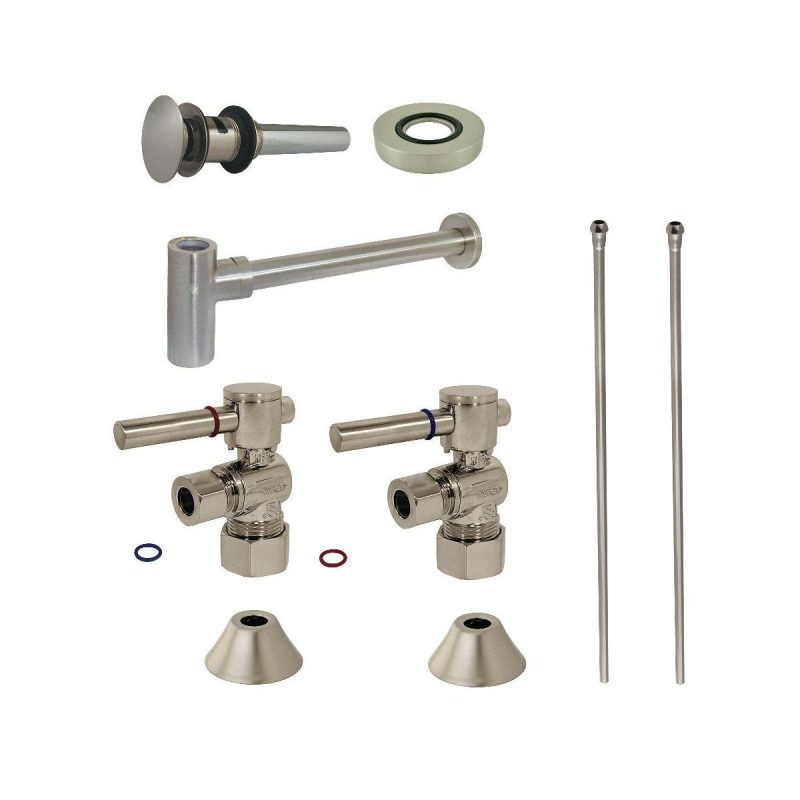 Trim Kits | Modern Plumbing Sink Trim Kit with Bottle Trap and Overflow Drain Shower Accessories Rushed Nicke