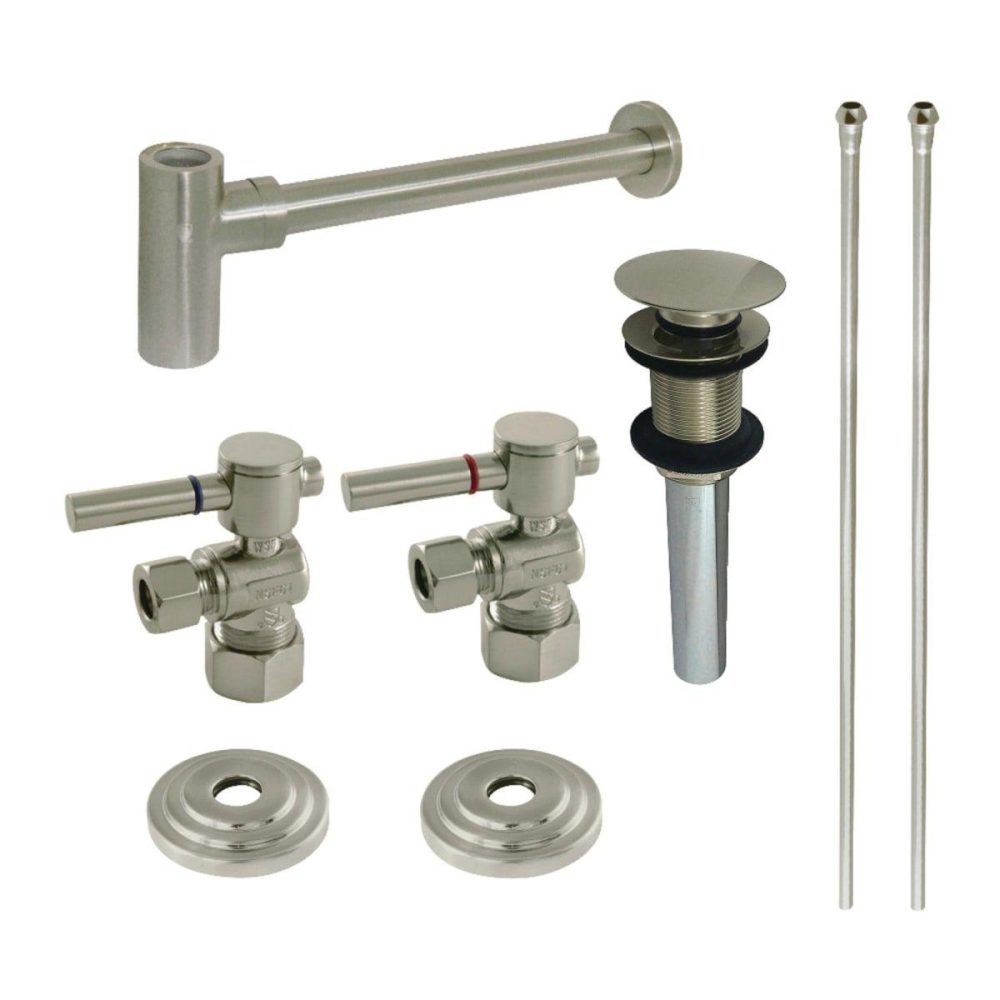 Trim Kits | Sink Trim Kit with Bottle Trap and Drain (No Overflow) Shower Accessories Rushed Nicke