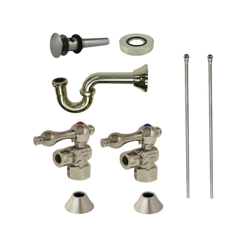 Trim Kits | Traditional Plumbing Sink Trim Kit with P-Trap and Overflow Drain Shower Accessories Ntique Brass/Brushed Brass/Brushed Nickel/Matte Black/Polished Brass/Polished Chrome/Polished Nicke