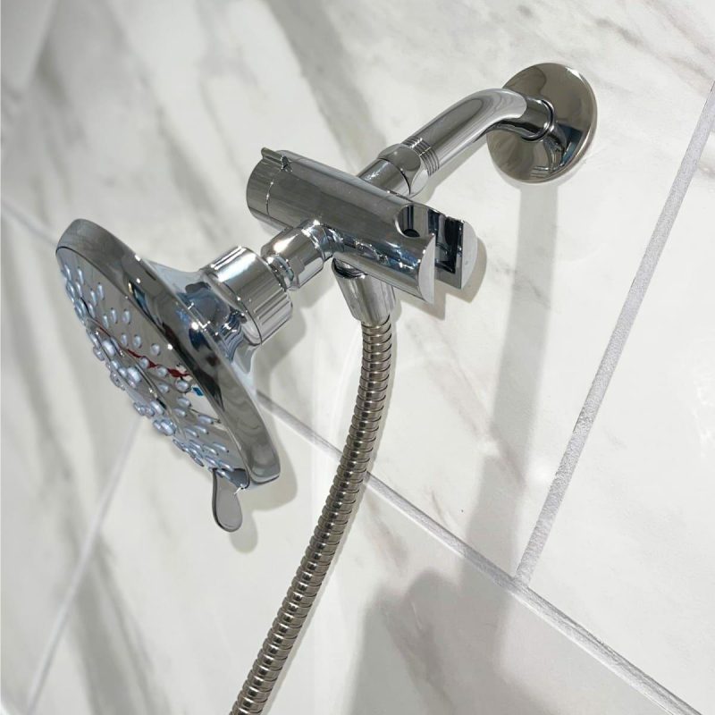 Tub Spouts | 3 Function Shower Arm Diverter with Hose and Integrated Hand Shower Holder Shower Accessories Olished Chrom