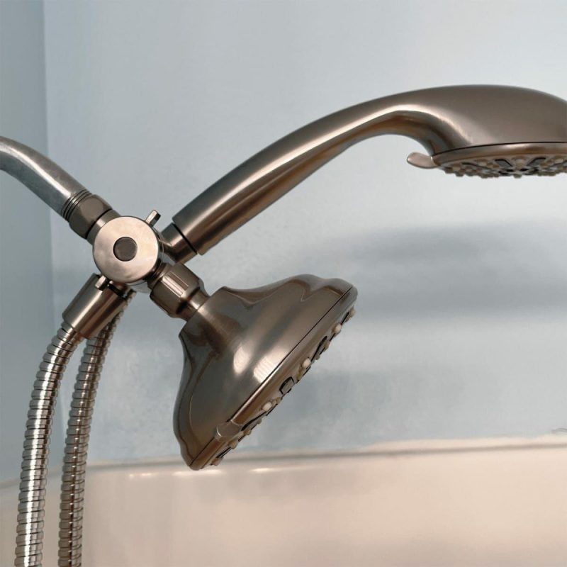 Tub Spouts | 3 Function Shower Arm Diverter with Hose and Integrated Hand Shower Holder Shower Accessories Olished Chrom