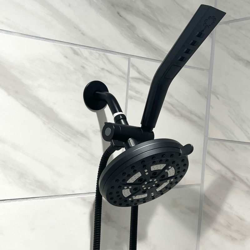 Tub Spouts | 3 Function Shower Arm Diverter with Hose and Integrated Hand Shower Holder Shower Accessories Olished Chrom