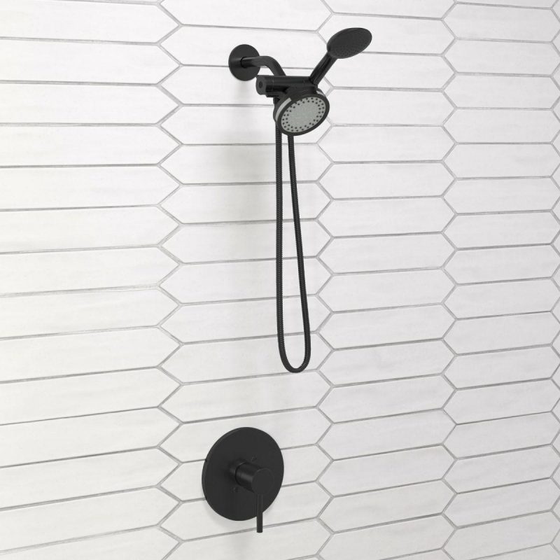 Tub Spouts | 3 Function Shower Arm Diverter with Hose and Integrated Hand Shower Holder Shower Accessories Olished Chrom