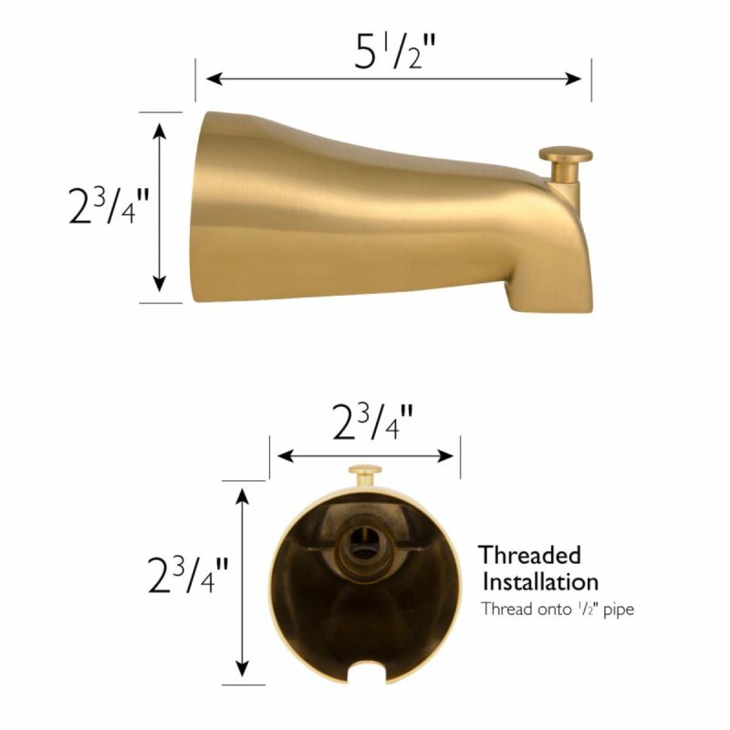 Tub Spouts | 5-1/2″ Integrated Diverter Standard Tub Spout Shower Accessories Il Rubbed Bronz