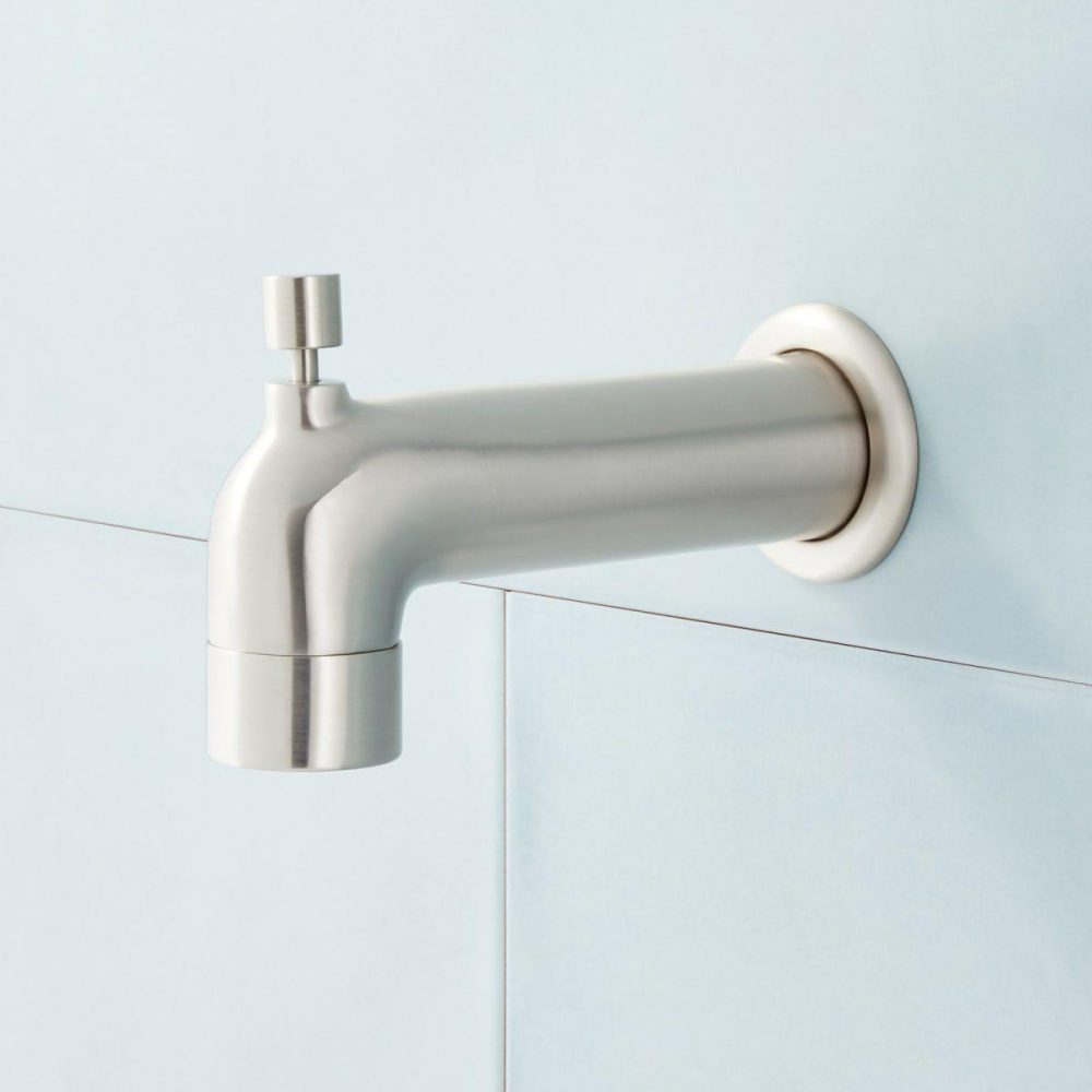 Tub Spouts | Edenton 5-9/16″ Integrated Diverter Tub Spout Shower Accessories Rushed Nicke