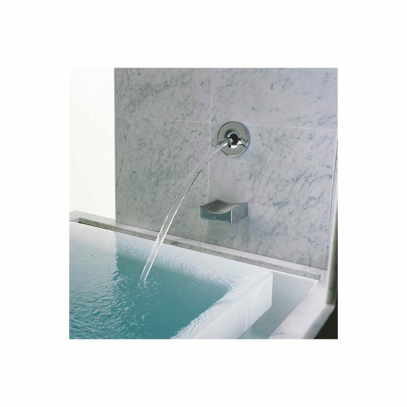 Tub Spouts | Modern Wall or Ceiling Mount Bath Filler with .95 Inch (2.4 cm) Orifice from Laminar Collection Shower Accessories Rushed Nickel/Polished Chrom