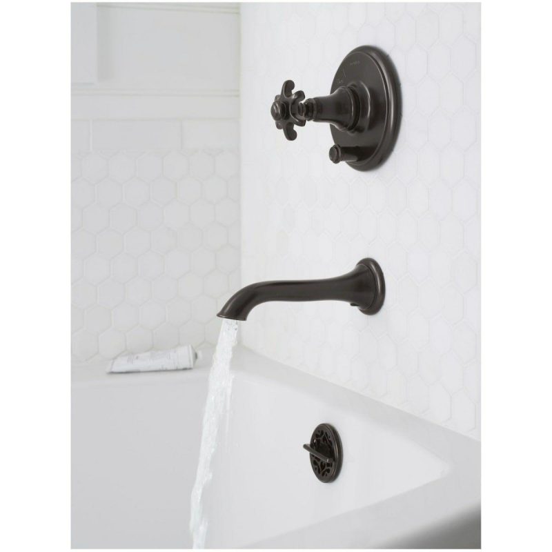 Tub Spouts | Non Diverter Wall Mounted Tub Spout with Flare Design Shower Accessories Atte Black/Oil Rubbed Bronze (2Bz)/Polished Chrome/Vibrant Brushed Bronze/Vibrant Brushed Moderne Brass/Vibrant Brushed Nickel/Vibrant French Gold/Vibrant Polished Nickel/Vibrant Titaniu