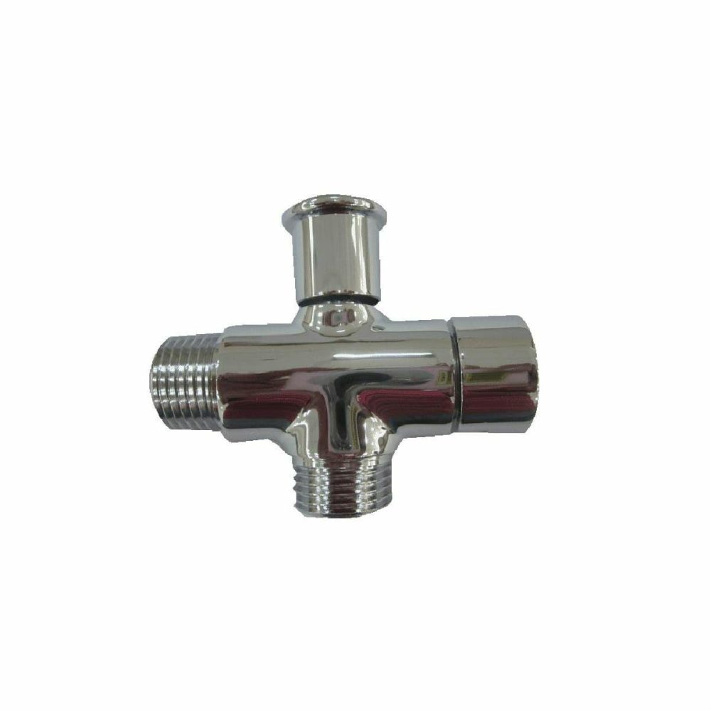 Tub Spouts | Push Button In-Line Shower Arm Diverter with 1/2″ Connections Shower Accessories Rushed Nickel/Chrome/Oil Rubbed Bronz