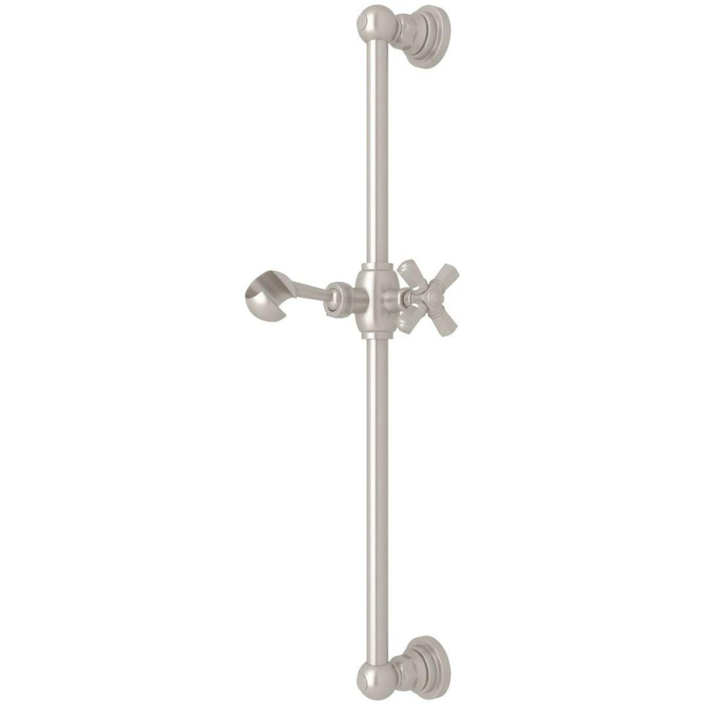 Tub Spouts | San Giovanni 21-3/8″ Wall Mounted Slide Bar Shower Accessories Atte Black/Polished Chrome/Polished Nickel/Satin Nickel/Tuscan Bras