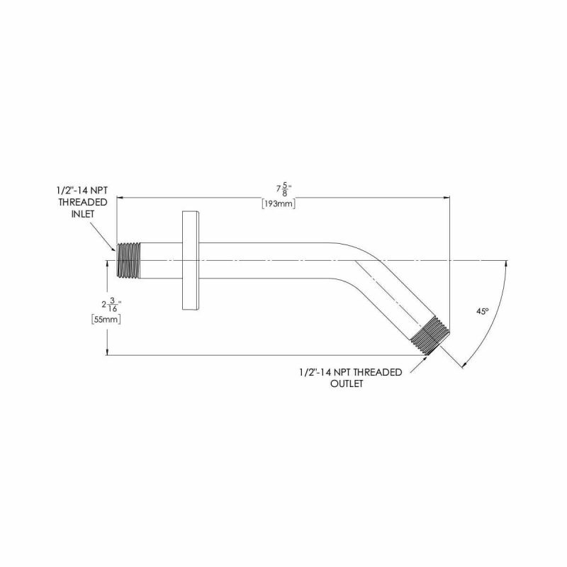 Tub Spouts | Vector Shower Arm and Flange Shower Accessories Atte Blac