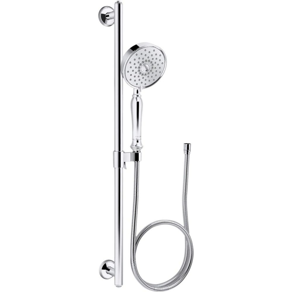 Wall Supply Elbows | 2.5 GPM Multi Function Hand Shower Package – Includes Slide Bar and Hose, Less Wall Supply Shower Accessories Atte Black/Oil Rubbed Bronze (2Bz)/Polished Chrome/Vibrant Brushed Moderne Brass/Vibrant Brushed Nickel/Vibrant French Gold/Vibrant Polished Brass/Vibrant Polished Nickel/Vibrant Titaniu