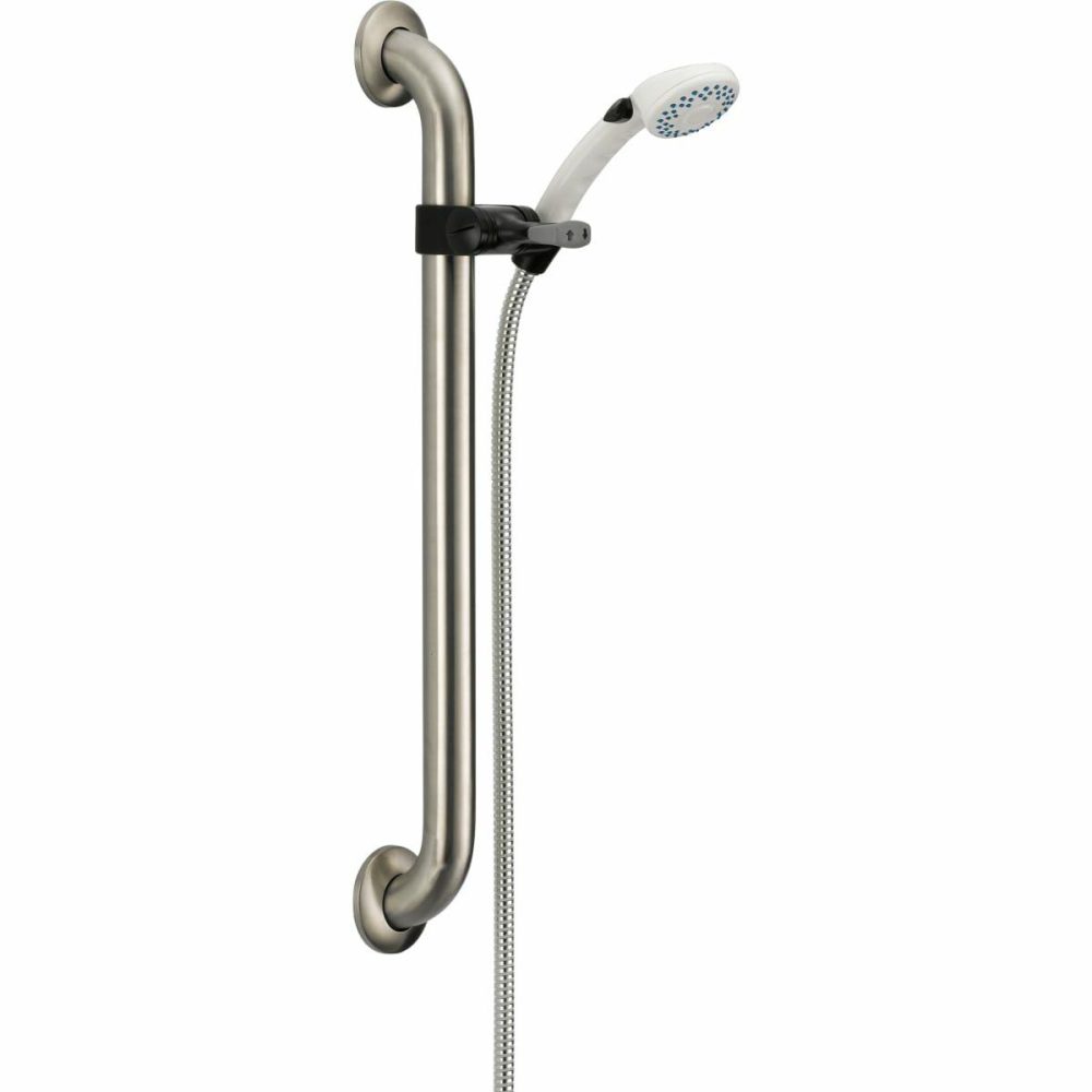 Shower Heads | 2.5 GPM Hand Shower Package – Includes Hand Shower, Slide Bar, Hose, and Limited Lifetime Warranty Shower Accessories Rilliance Stainless/Chrom